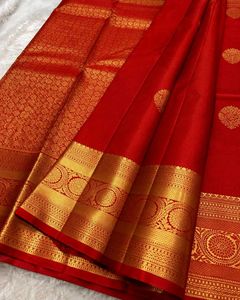 Elegant Red &amp; Gold Saree