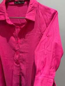 Vibrant Pink Button-Up Shirt