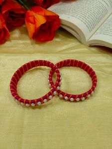 Handmade Bangles With Pearl🧡🩷
