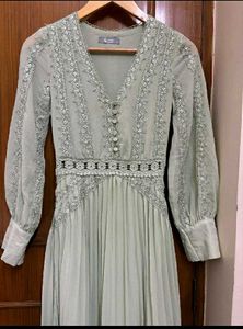 V-Neck Pleated Maxi Dress