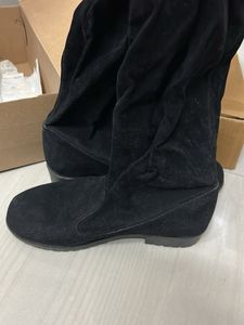 Black Suede Over-the-Knee Boots