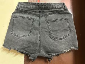Distressed High-Waisted Denim Shorts