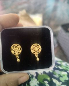 Gold Flower Earrings with Dangle Ball  Any 3 pair:
