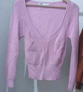 ZARA Lavender Knit Sweater