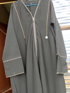Elegant Black Abaya with front zipper