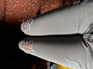 Max Khaki Light Green Ripped Jeans