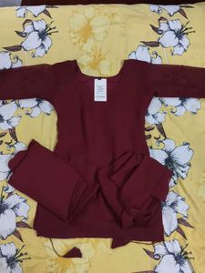 Maroon Kurta and Palazzo Set