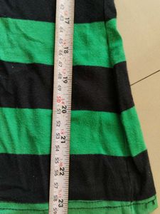 Green &amp; Black Striped Polo Top