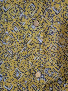 Yellow Printed Short Sleeve Top