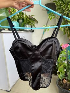 H&amp;M Pinteresty Satin Lace Corset