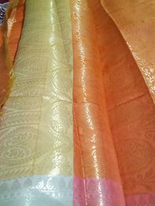 Elegant Orange soft Silk Saree