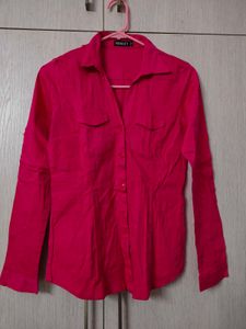 Faballey Vibrant Pink Button-Up Shirt