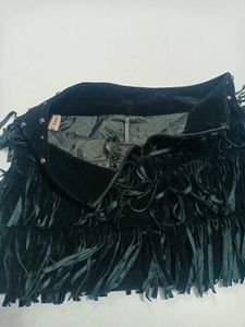 Fringe Mini Velvet Fancy Small Skirt with Studs