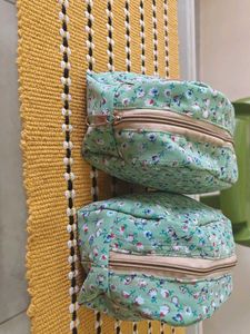Set of 2 Floral Print Pouches