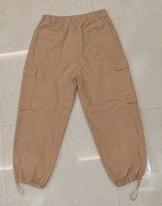 🤎 Beige y2k 100% Cotton Cargo Joggers Size 32-44