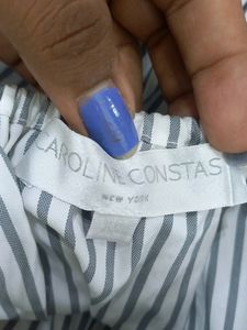White With Grey Stripped Dress (Women's)