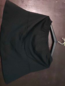 shein Black Skater Skirt with White Drawstrings