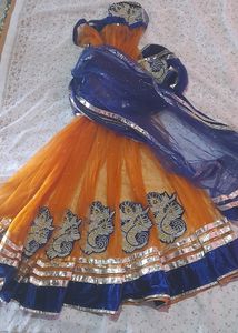 Orange Lehnga half saree ,only 450 buy fast
