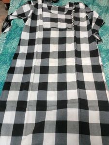 Black And White Checks Kurti