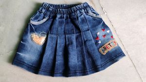 Ideal For 2-3 Years Old Girl, Strachable Fabric, Jeans Skirt