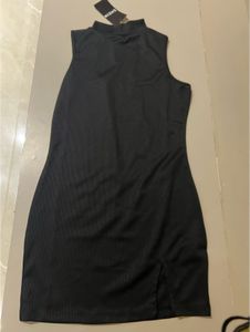 Sleek Black Mini Dress with Slit