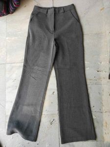 Winter Gray Flared Leg Trousers