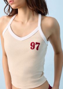 Cream Ribbed V neck Tank Top (Brand new w/o tag)
