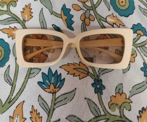 Stylish Cream Geometric Sunglasses
