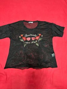 Black Sheer Mesh Top
