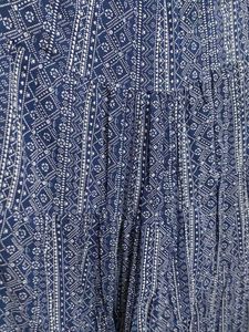 Boho Blue Floral Print Maxi Skirt