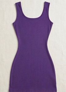 Purple Ribbed Mini Dress