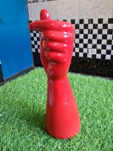 Red Thumbs Up Ceramic Showpiece