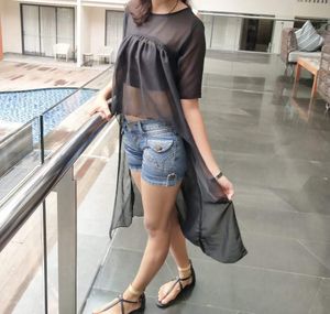 Black Semi Sheer Top