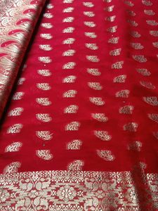 Vibrant Red Banarasi Silk Saree