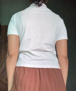 White polo shirt corset design