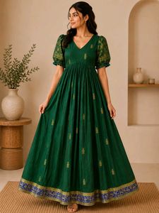 Elegant Green Ethnic Gown