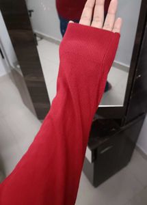Cozy Red V-Neck Sweater