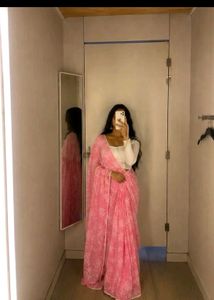 Elegant Pink Floral Saree