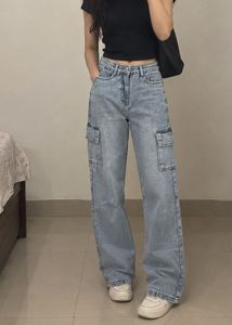 Light Wash Cargo Jeans