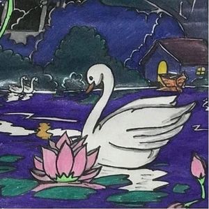 Serene Swan Lake Artwork