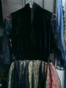 Lace Net &amp; Velvet Anarkali