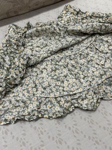 Flowy Floral Ruffle Skirt
