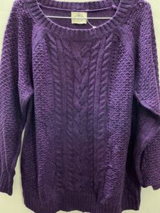 Purple Cable Knit Sweater