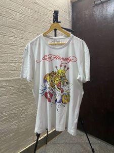 Ed Hardy White Tiger Graphic T-Shirt