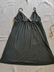 Comfortable Grey Lace Trim Nightgown