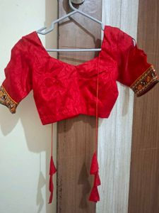 Vibrant Red Embroidered Blouse