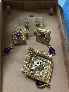 Exquisite Purple Gemstone pendant Set