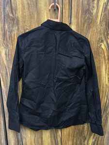 Classic Black Mango Button-Up Shirt