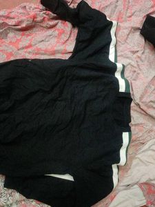 Black Sweatshirt with White Stripes