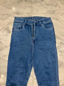 High Waisted Blue Denim Jeans